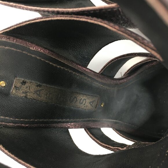 Caressa Grace Metallic Cooper Leather Ankle Strap Heels Size 6.5M - Picture 13 of 14